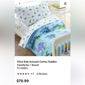 NWOT Wildkin’s  Dinosaur Bedding Set for Toddler size Bed
